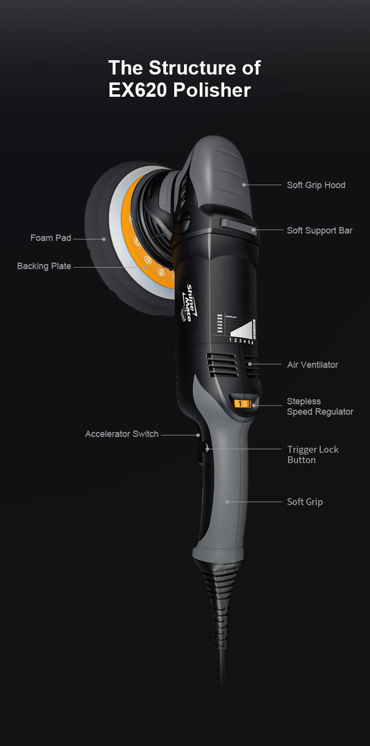 Shinemate EX620-6/21  DA Polisher 21mm orbit, 6