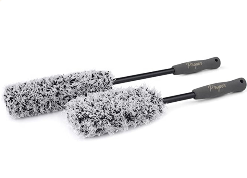 Proper Detail Co. Car Wheel Brush Set 2 Pack Premium Microfiber Brushe –