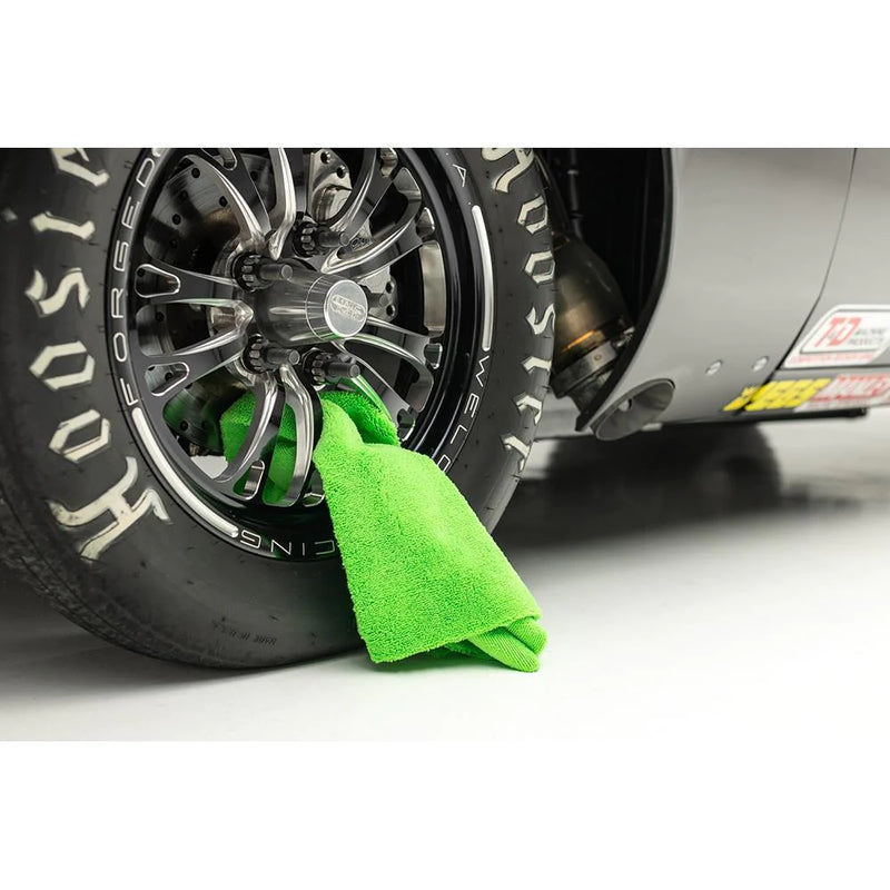 Load image into Gallery viewer, The Rag Company Creature Edgeless Dual Pile Microfiber Towel 16x16 Lime Green
